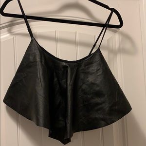 Faux Leather Crop Top